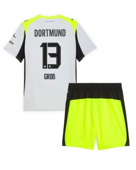 Billige Fotballdrakt Borussia Dortmund Pascal Gross #13 Replika Bortedraktsett Barn 2025-26 Kortermet (med bukser)